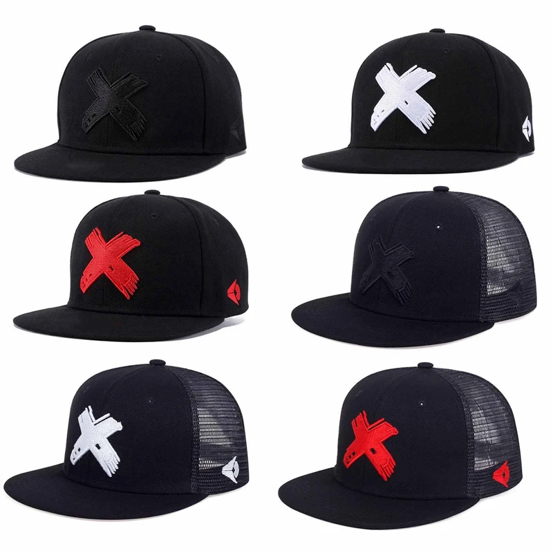 Mados Išsiuvinėti X Raidė Beisbolo kepuraitę Reguliuojamo Dydžio Porą Hat, Black Sun Skrybėlės Hip-hop Bžūp Taktinis Snapback Skrybėlę Sombreros