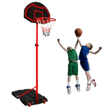 Krepšinio Hoopas 5.2 ft. - 7 pėdų. Aukštis Reguliuojamas Nešiojamų Krepšinio Hoop Sistemos, Juoda bola de basquete