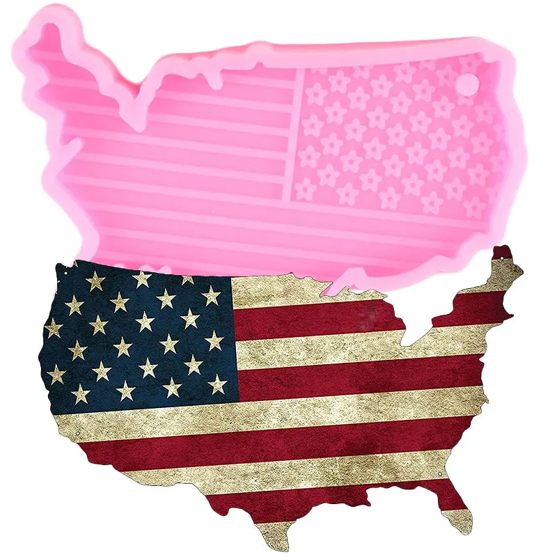 Jungtinės amerikos valstijos Žemėlapis Silikono Keychain Pelėsių Pakabukas Epoksidinės Dervos Pelėsis 