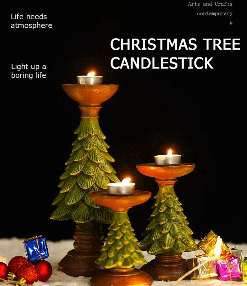 Vintage Kalėdų Eglutė Žvakių Laikiklis Apdailos Ins Stilius Europos Namus, Svetainė, Darbastalio Apdaila Amatų Dervos Žvakė Hol