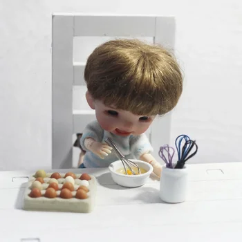 1 VNT 1/12 Masto Miniatiūriniai Lėlių Eggbeater Žaisti Maisto Scena Virtuvės Įrangos Modelis OB11 BJD Doll Priedai Žaislas
