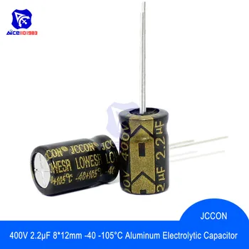 10VNT/Daug Aliuminio Elektrolitinių Kondensatorių 400V 2.2 µF 8x12mm Aukšto Dažnio Low ESR -40 -105℃ 400V2.2µF 8*12mm Kondensatorius