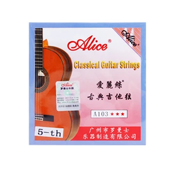 Alice A103 Klasikinės Gitaros Stygos Aišku, Nailono Sidabro Padengtą Vienos Eilutės EBGDAE Vieną Klasikinę 6 Stygų Gitarą Dalys