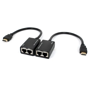 Per RJ45 CAT5e UTP CAT6 LAN Ethernet HDMI suderinamus Extender Kartotuvas 1080P FHD 3D 100ft(30M) ilgintuvas PS3 DVD HDTV