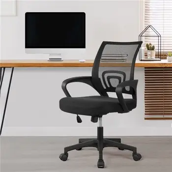 Biuro Kėdė,Mid-Back Aukštis Reguliuojamas Kompiuterio Kėdė,Akių Pirmininkas,Vykdantysis Pirmininkas su Juosmens atrama & 360° Valcavimo Ratukų