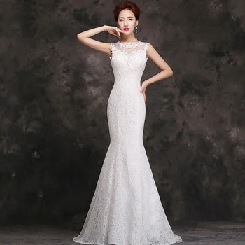 2021 Nėrinių Vestuvių Suknelė Balta Slidinėti Nuotaka Uodegos Šviesos Peties Pokylių Vakaras 