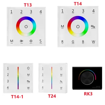 RF RGB/RGBW Skydelis Nuotolinio Valdymo suskirstyti į vienos zonos ir 4 zonos,įskaitant mygtuką skydelio, rankenėlę touch panel ir stiklo skydelis