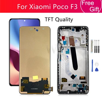 TFT Už Xiaomi Poco F3 Lcd Ekranas Jutiklinis Ekranas skaitmeninis keitiklis komplektuojami Su Rėmo Poco F3 Ekrano Pakeitimas M2012K11AG Dalys