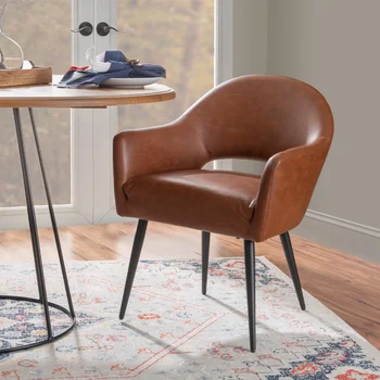 Sadler Minkšti baldai, Valgomojo Kėdės, Rudos spalvos Audinys su Espresso Kojos