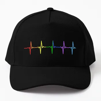 Vaivorykštės Pulsas Hearbeat LGBT Beisbolo Kepurė Hat Vyras Prabanga Cosplay Vyriškos Kepurės Moterims