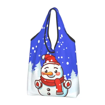 Mielas Spausdinimo Kalėdų Senį Nešti Pirkinių Krepšys Nešiojamų Peties Shopper Naujųjų Metų Gnome Rankinės