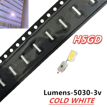 500PCS priežiūros LCD TV LED apšvietimo SMD, Led 3V 5030 150MA Šalta balta šviesos šaltinis