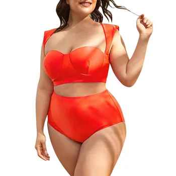 Moterų maudymosi kostiumėlį 2024 Asmenybė vientisa Spalva Elastinga Prarasti Didelio Dydžio Dviejų dalių Maudymosi Kostiumas, Paplūdimio Mados Bikini Moterims