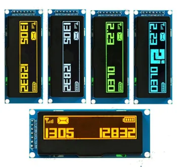 IPS 2.23 colių 7PIN Balta/Geltona/Mėlyna/Žalia/Oranžinė OLED Ekrano Modulis SSD1305 Ratai SSD 128*32 SPI/IIC Sąsaja