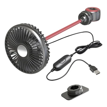 1 VNT USB Nešiojamas Ventiliatorius Automobilių galinių sėdynių Ventiliatorius Juoda & Raudona Stiprus Vėjas, 5V Ventiliatorius Su Reguliuojamu Įrašą Elektrinių Automobilių Sėdynės Ventiliatorius