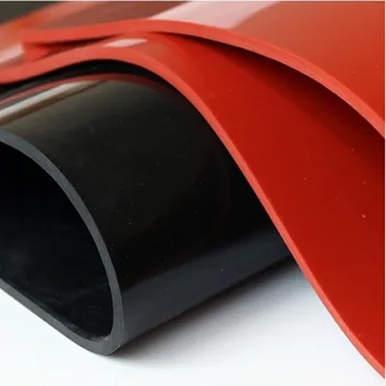1,5 mm / 2mm / 3mm, raudona / Juoda silikono gumos lakštas 500X500mm juoda silikono Matt lapas šilumos varža folija